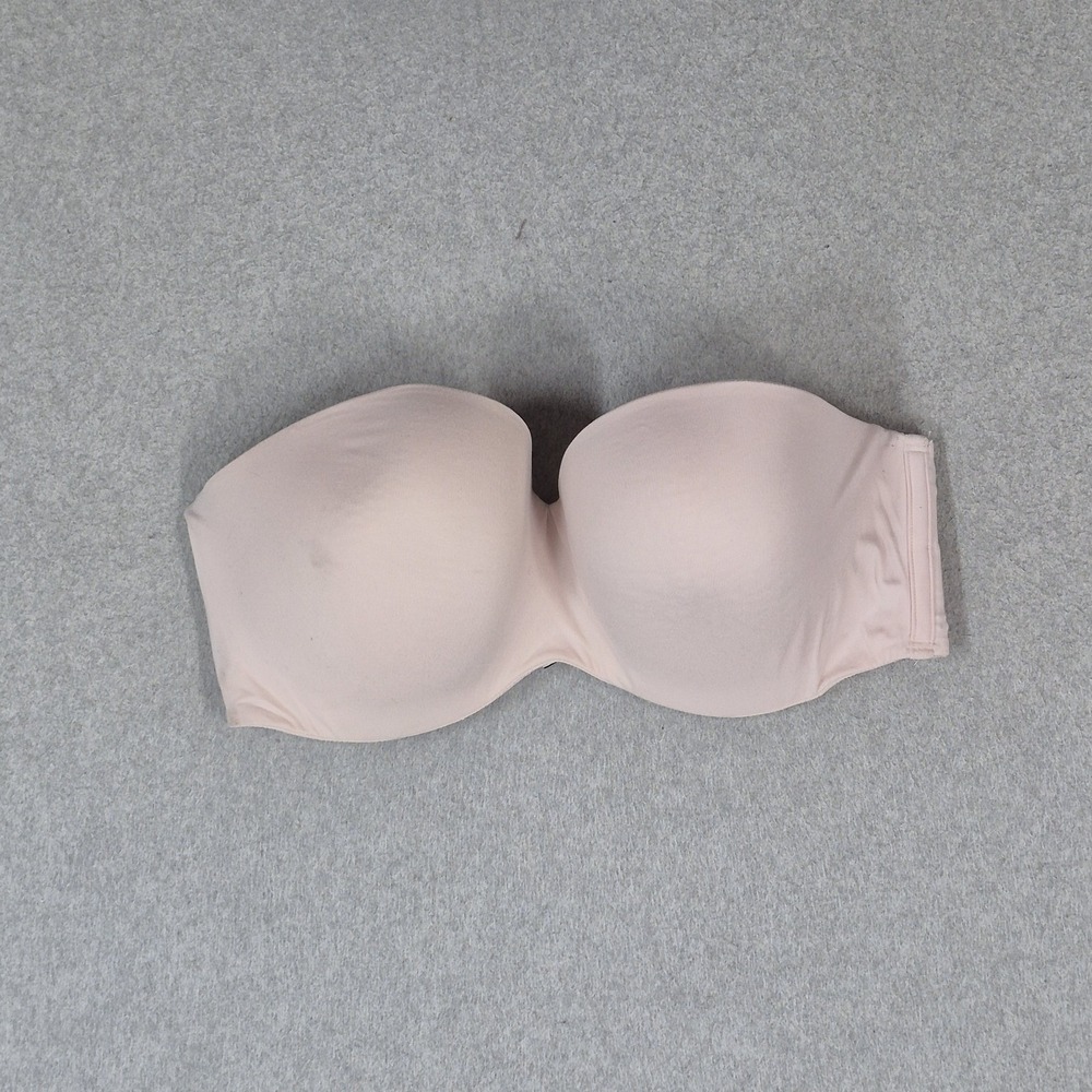 Victoria's Secret Women Bra 36DD Pink Body By Victoria Lined Strapless READ